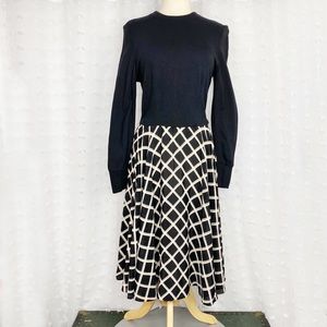 Vintage 60s 70s Chetta B black & white dress 8